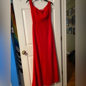 Red off the shoulder prom dress